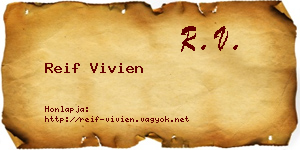 Reif Vivien névjegykártya